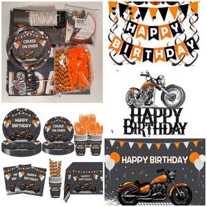 HARLEY-DAVIDSON Themed Birthday Party Supplies (Bx 2)
